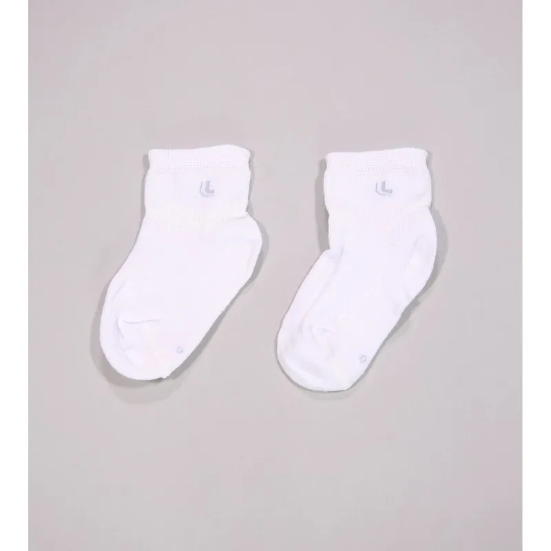 Kit Meia Lisa Baby com 2 unidades Branco - 16 a 23