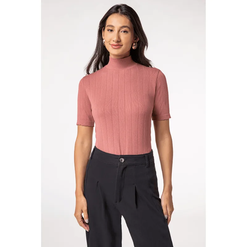 Blusa Gola Alta Fio de Bambu Feminina Lupo Tamanho: M (38 a 42) | Cor: Telha - Lupo