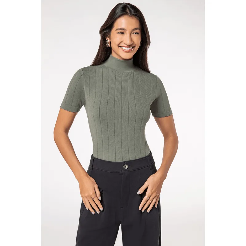 Blusa Gola Alta Fio de Bambu Feminina Lupo Tamanho: G (44 a 46) | Cor: Cacto