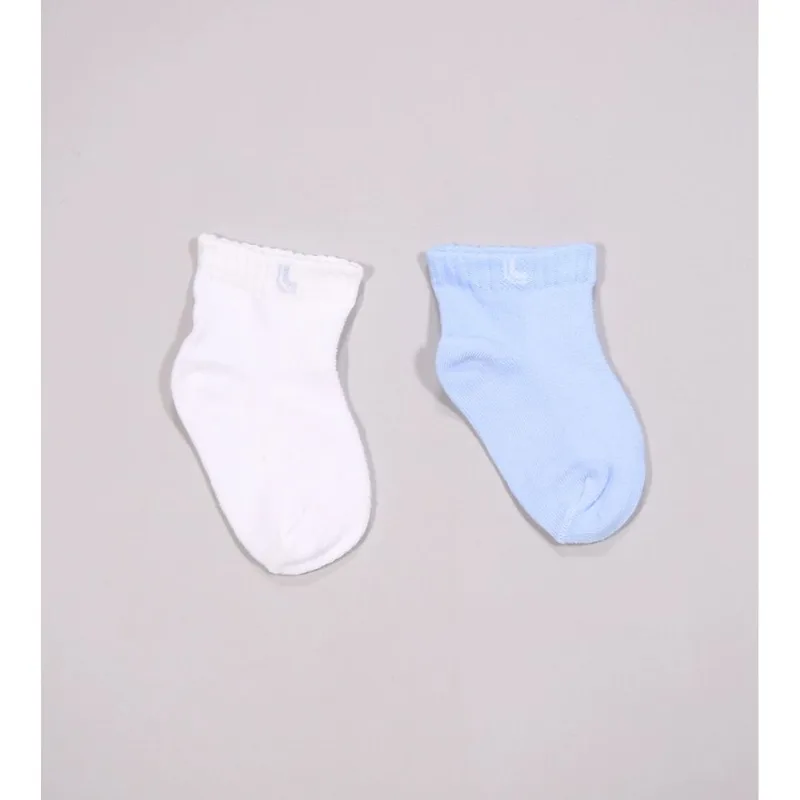 Kit Meia Lisa Baby com 2 unidades Azul - 16 a 23