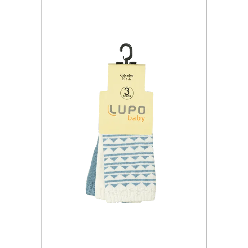 Kit 3 Meias Bebê Lupo Off Sortida 20 a 23