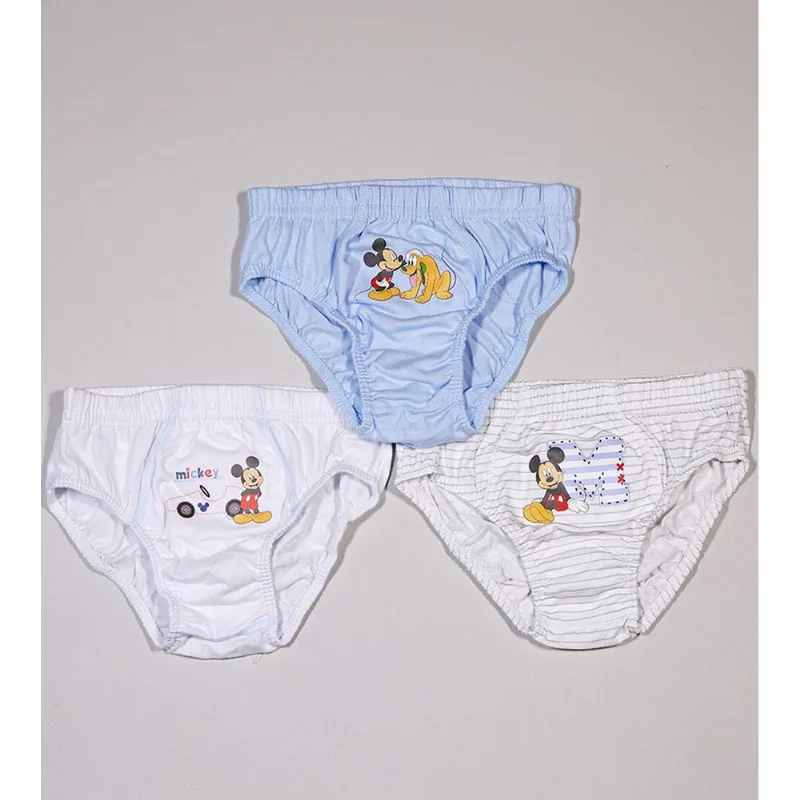 Kit Cueca Mickey 3 Unidades Lupo Branco De 3 a 11 anos Branco - M - Lupo