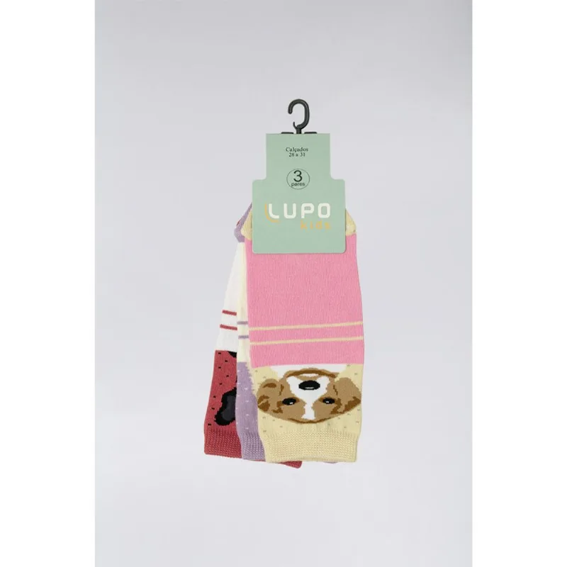 Kit 3 Meias Menina Lupo Sortida 28 a 31