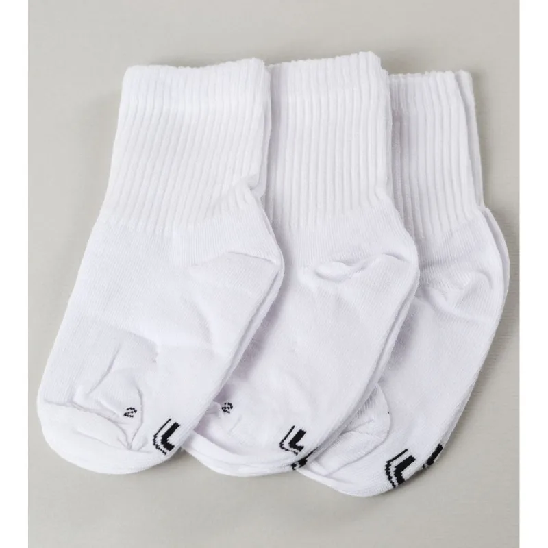 Kit Meia Kids Cano Médio com 3 Pares Tam. 24 a 35 Branco - 28 a 31