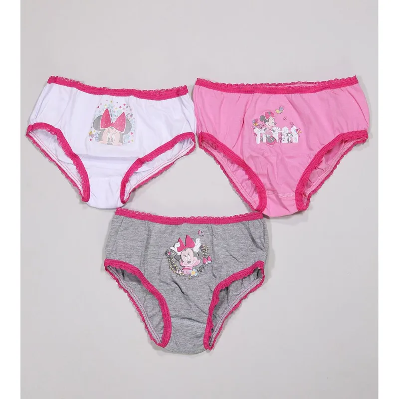 Kit Calcinha Minnie com 3 unidades - 18200089 De 0 a 8 anos Rosa - PP