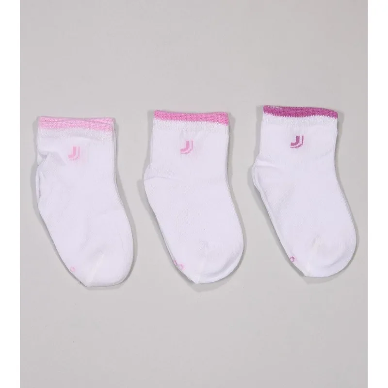 Kit Meia Baby Rosa com 3 Unidades 02165/089/904 Tam. 0 a 23 Rosa - 16 a 23