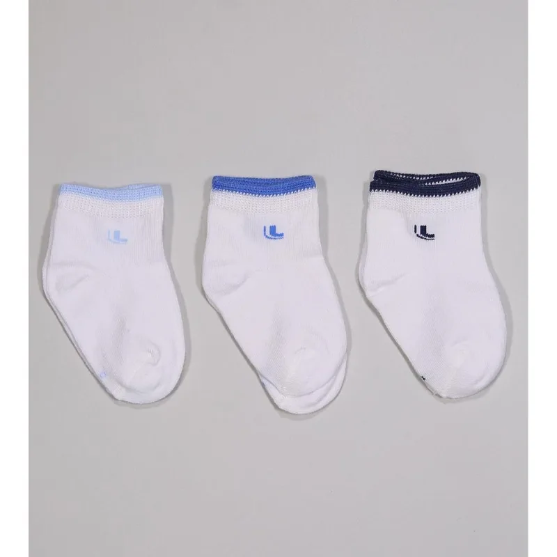 Kit Meia Baby Azul com 3 Unidades - 02165/089/905 Azul - 16 a 23