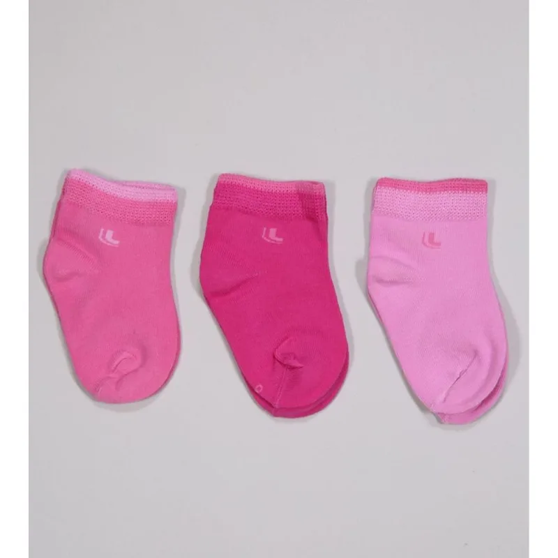 Kit Meia Baby Rosa com 3 Unidades 02165/089/906 Tam. 0 a 23 Rosa - 0 a 4 M
