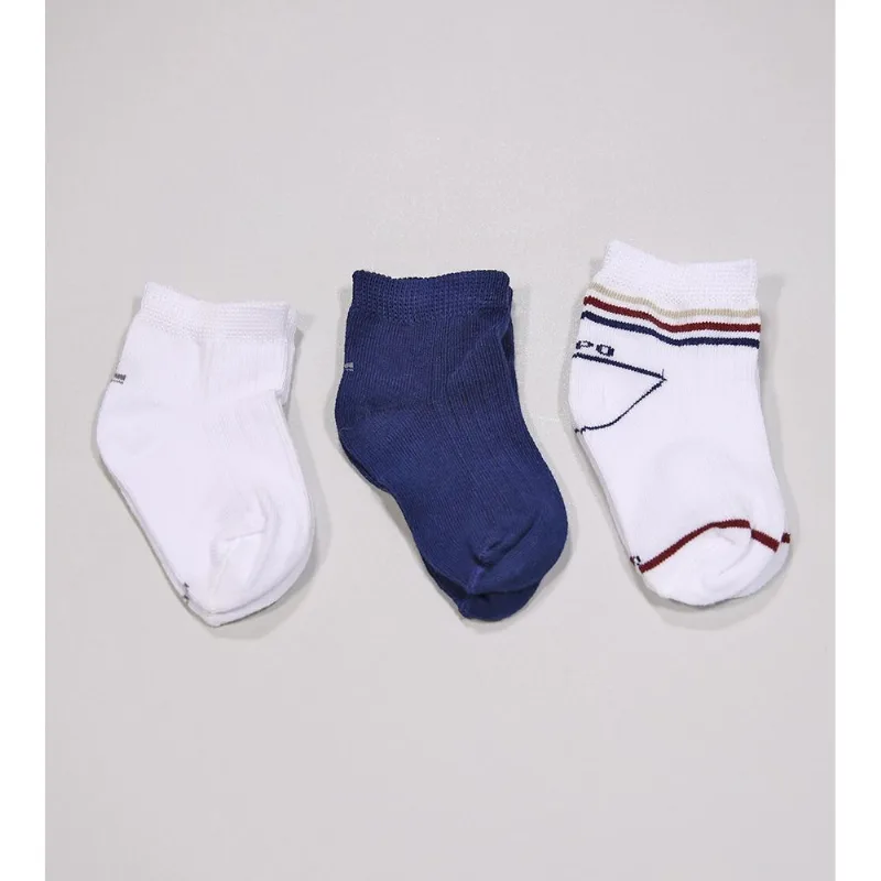 Kit Meia Baby Boy com 3 Unidades - 2000/889/929 Tam. 0 a 23 Branco - 16 a 23