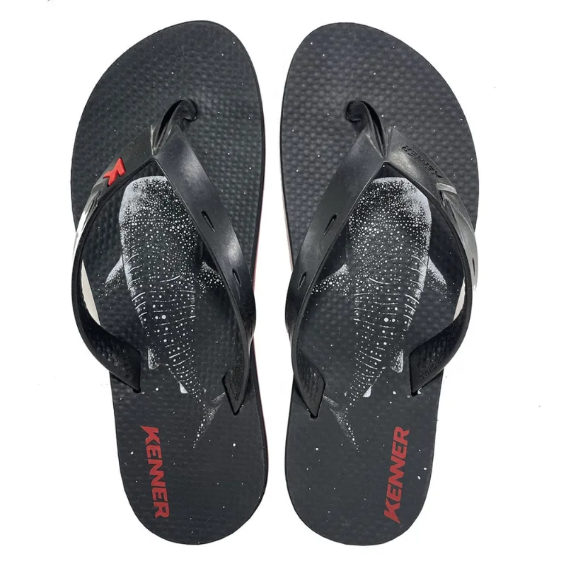 Chinelo Kenner New Summer Whale Shark - Preto e Vermelho
