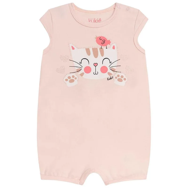 Macacão Manga Curta Feminino Le Petit Kukiê Rosa V20 39907