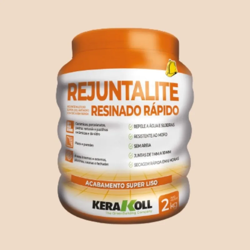 Rejunte Resinado Seca Rápido 2kg Kerakoll Rejunte Rejuntalite Resinado Seca Rápido Champagne 2kg Kerakoll