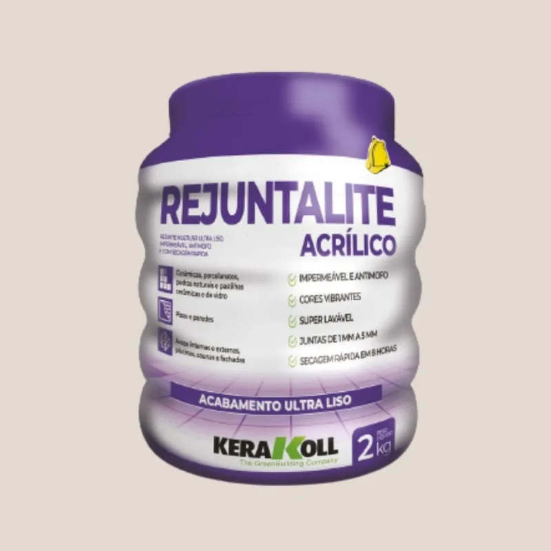 Rejunte Acrílico 2kg Kerakoll Rejunte Rejuntalite Acrílico Cinza Claro 2kg Kerakoll