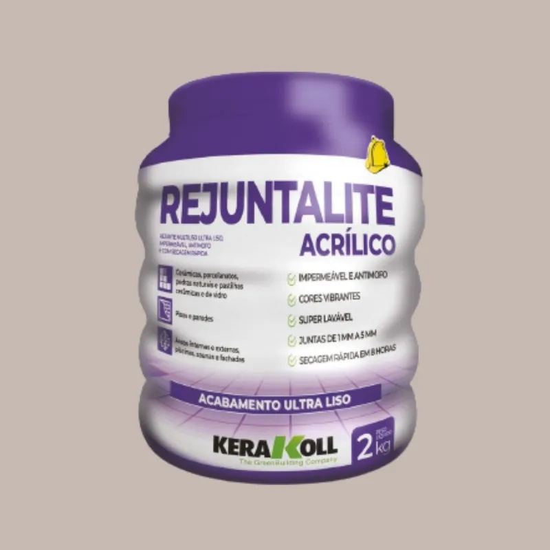 Rejunte Acrílico 2kg Kerakoll Rejunte Rejuntalite Acrílico Cinza Ferro 2kg Kerakoll