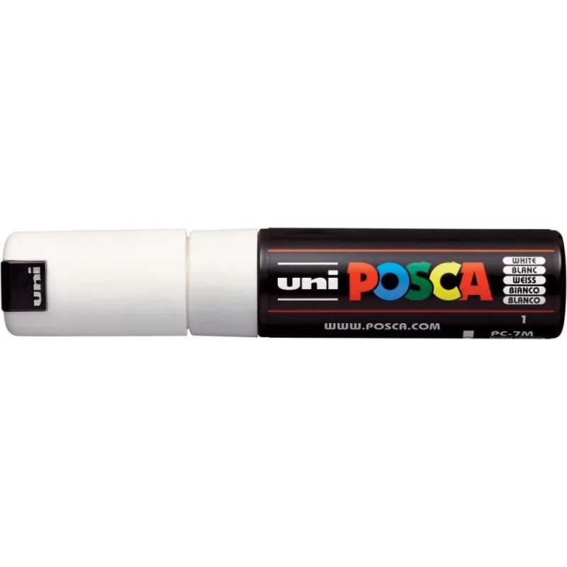 Pincel Marcador Artesanato Posca PC-7M 4.5/5.5MM Branca - SERTIC - Papelaria