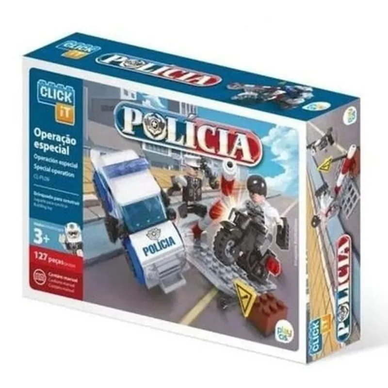 Blocos de Montar Polícia - Operação Especial - 127 Peças - Play Cis - UNICA