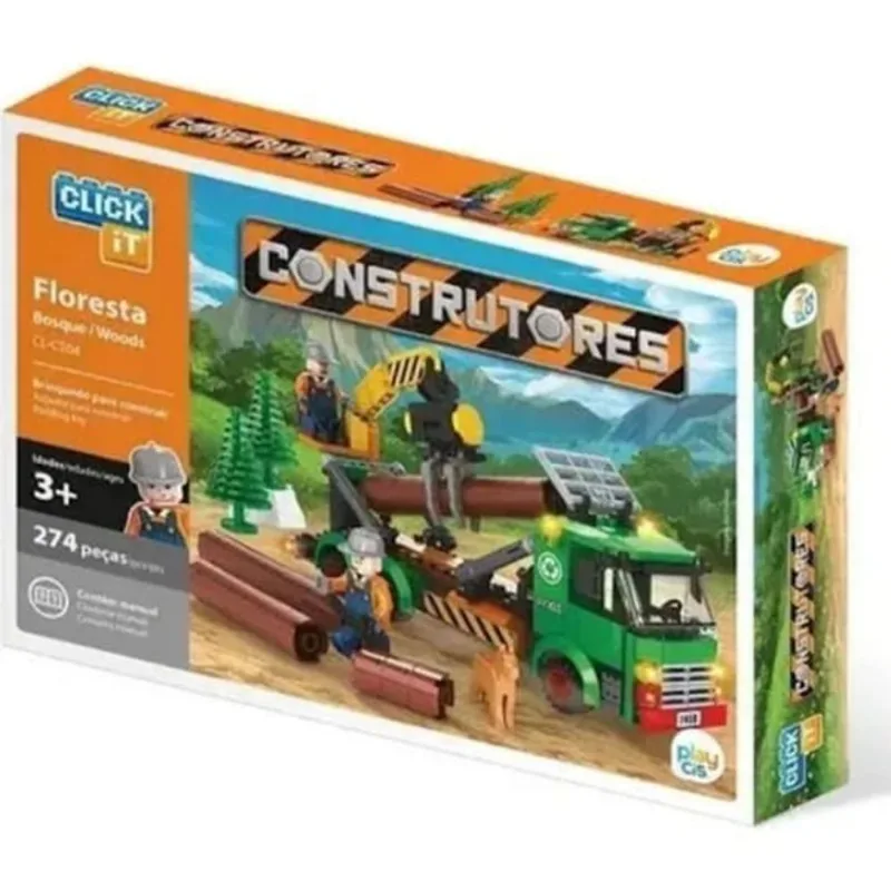 Blocos para Montar Construtores - Floresta - 274 Peças - Play Cis - UNICA