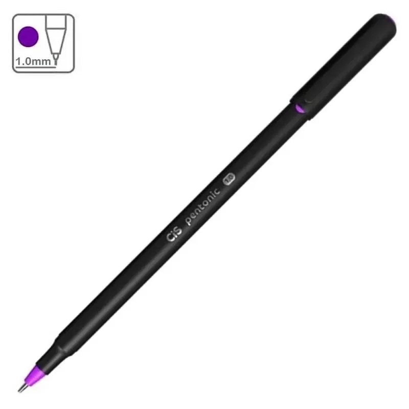 Caneta Esferográfica Cis Pentonic 1.0MM Escrita Leve Ponta 0.7MM 1 Unidade Roxo - Cis - Papelaria