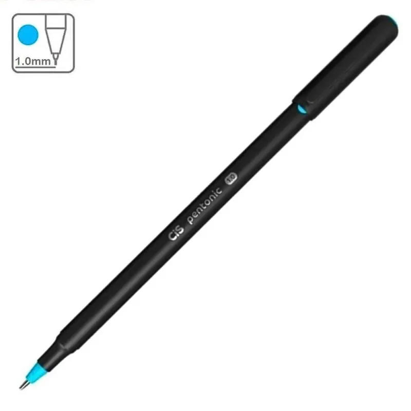 Caneta Esferográfica CIS Pentonic Escrita Leve Ponta 1.0MM Unidade Azul Claro - Cis - Papelaria