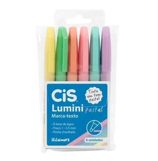 Marca Texto 6 Cores Tons Pastel - LC - Papelaria
