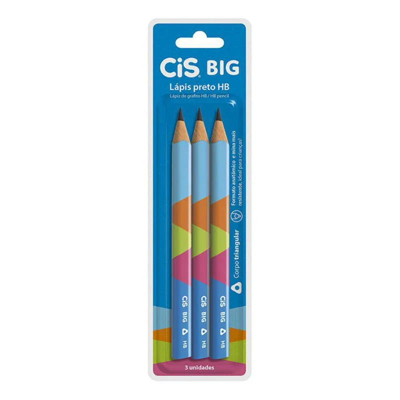 Lápis Preto Cis Big Hb 3/4 3Unidades