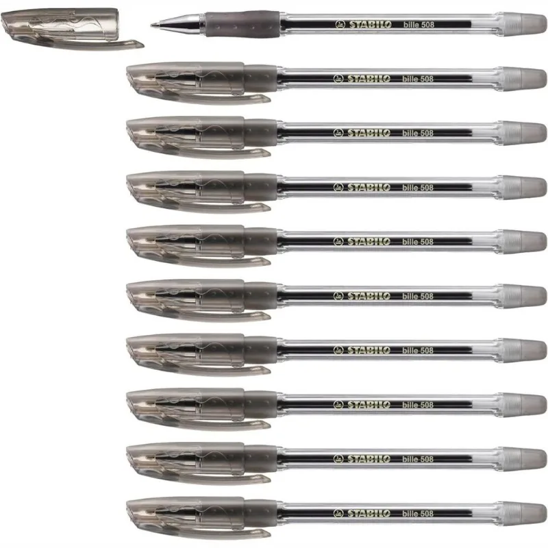 Caixa com 10 Canetas Stabilo Preta Bille 1.0mm