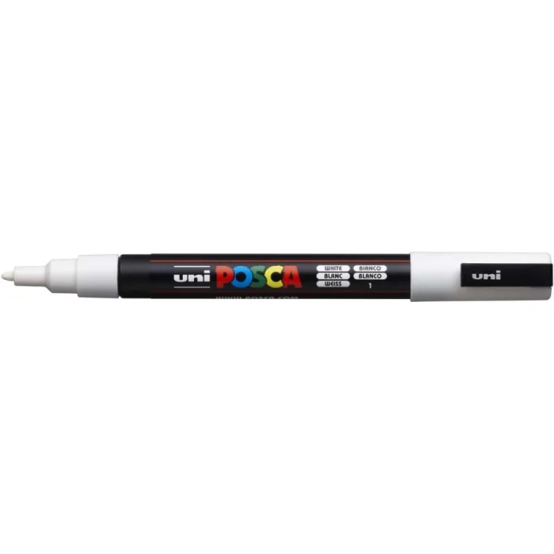 Pincel Marcador Artesanato Posca PC-3M Fine Line Branco - SERTIC - Papelaria