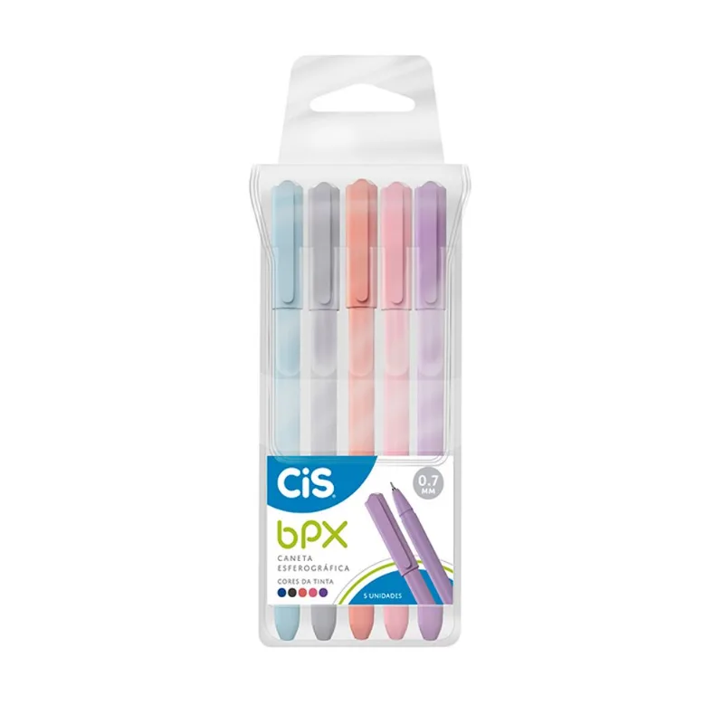 Caneta Cis Esferográfica 0,07mm Bpx Estojo com 5un