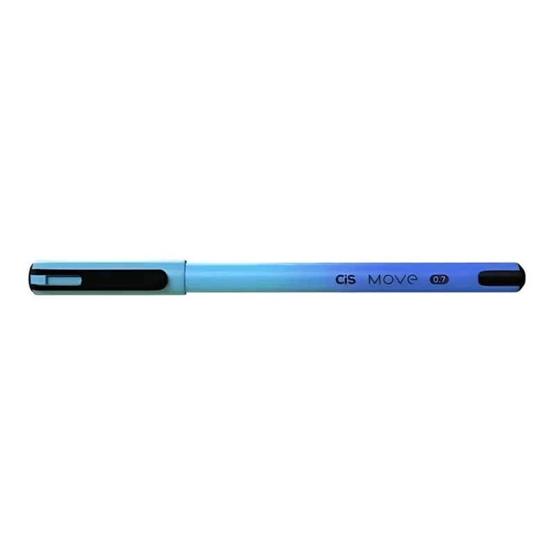 Caneta Esferográfica Cis Move 0.7mm Ponta Tipo Agulha com Escrita Suave 1 Unidade Azul Claro - Cis - Papelaria