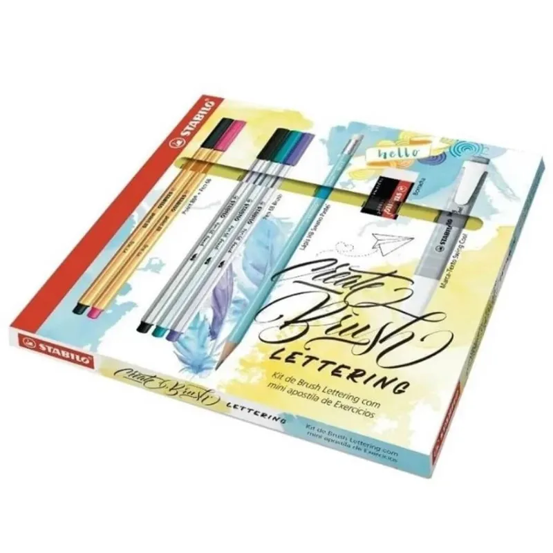 Kit Stabilo Creat Brush Lettering com 9 Pecas (Ref. 55.3405) - Stabilo