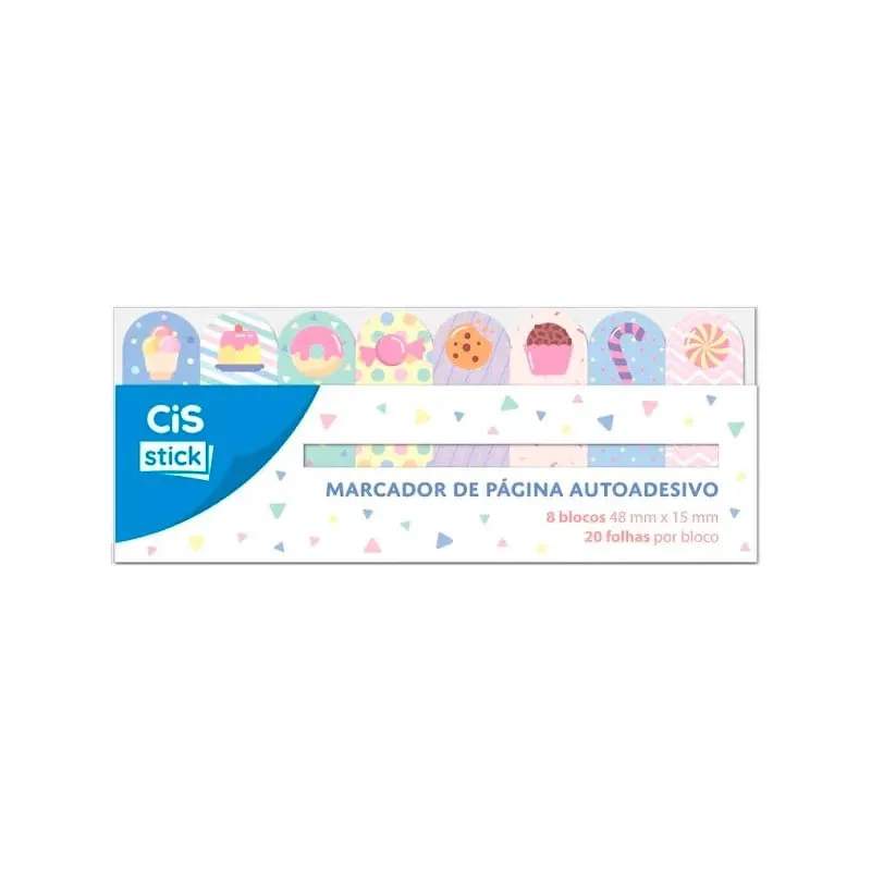 Marcador de Página Autoadesivo Doces Coloridos Stick CiS - Cis - Papelaria