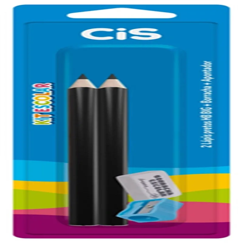 Kit Escolar 2 Lápis 1 Apontador 1 Borracha Cis Grafite HB Big - Cis - Papelaria