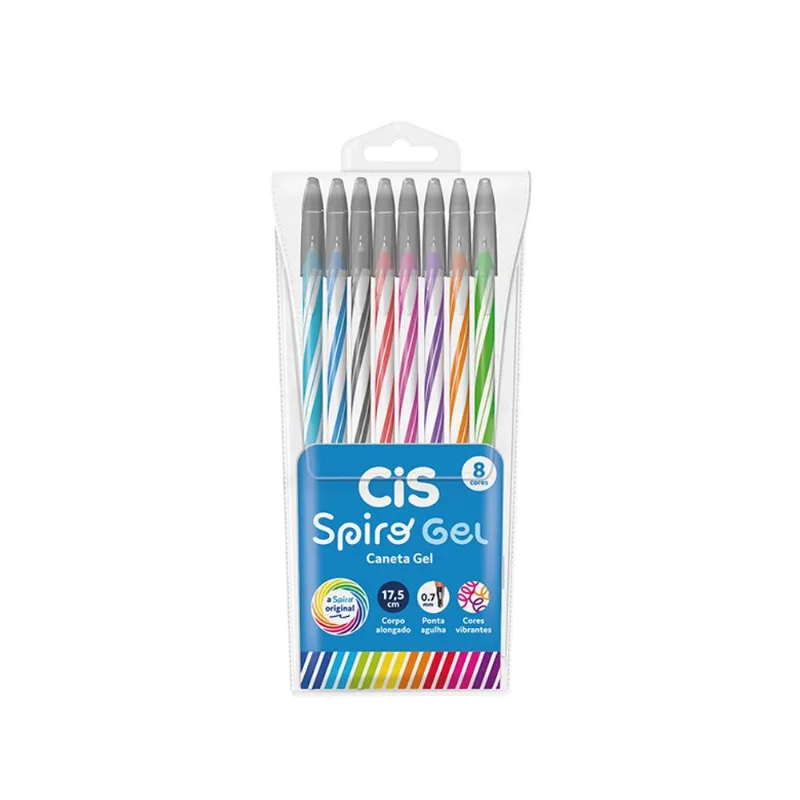 Caneta Cis Gel Esferog. Spiro com 8 Cores un