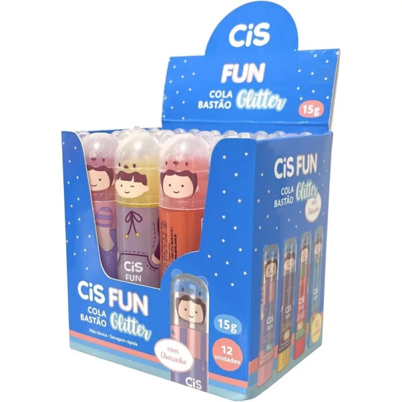 Cola em Bastao CIS FUN Glitter Cheiro 15G (S) CX.C/12 - SERTIC - Artesanato