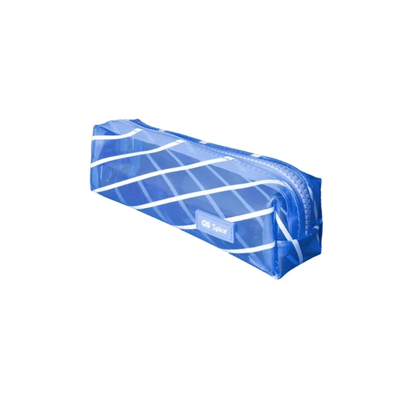 Estojo Escolar Cis Transparente Spiro Azul un