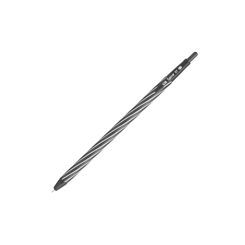 Caneta Esferográfica 0.7mm Spiro Retrátil Preto Cis
