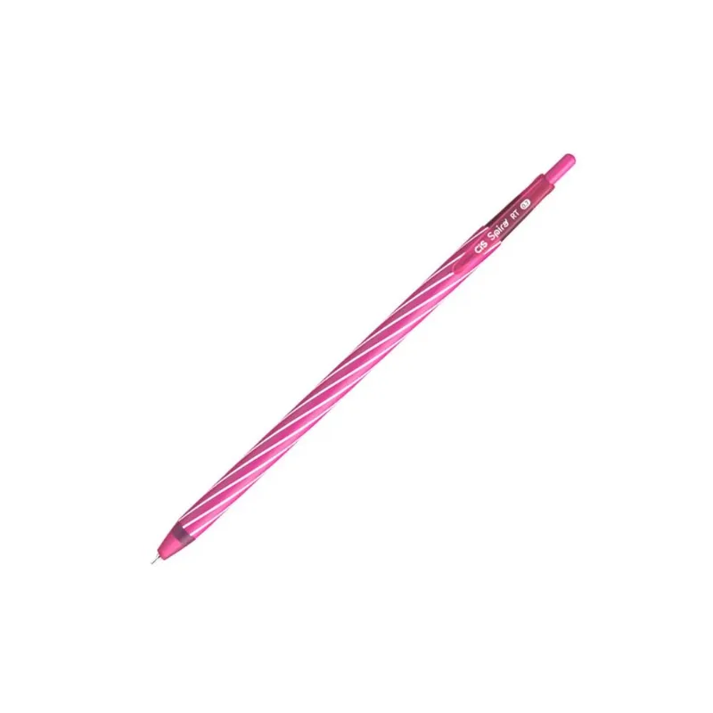 Caneta Esferográfica 0.7mm Spiro Retrátil Rosa Cis
