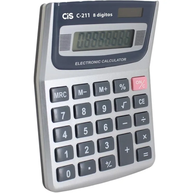Calculadora de Mesa 8 DIG. MOD C-211 Cinza - SERTIC - Papelaria