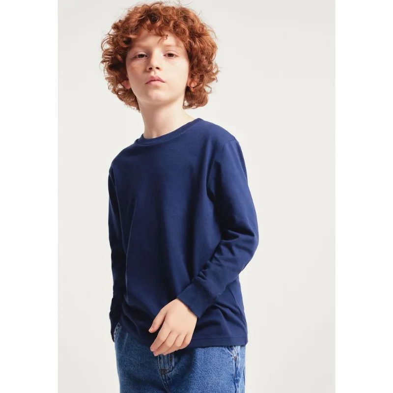 Camiseta Básica Infantil Menino Manga Longa - Azul 008