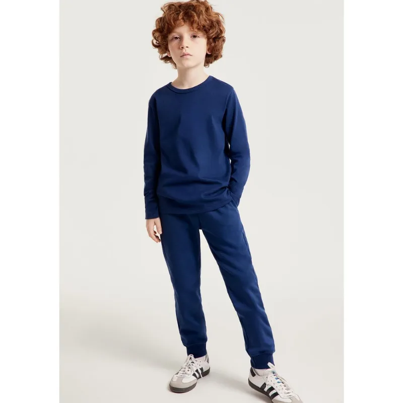 Camiseta Básica Infantil Unissex Manga Longa - Azul 010