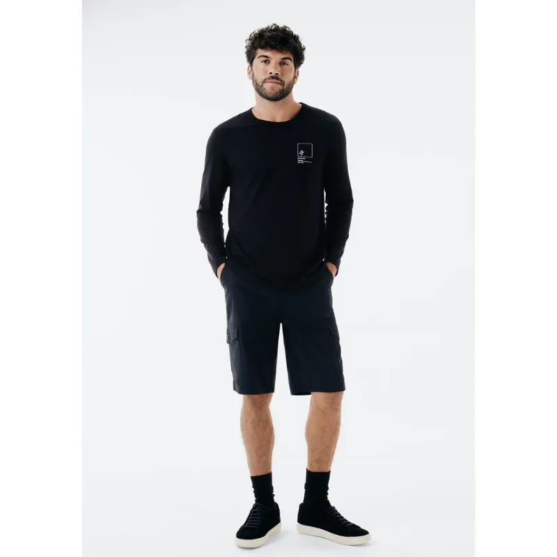 Bermuda Básica Masculina Cargo Em Sarja - Preto 050