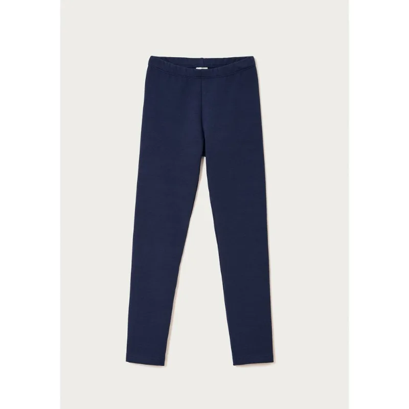 Calça Legging Básica Infantil Menina Em Moletom Peluciado - Azul 012