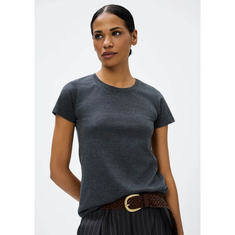 Camiseta Básica Feminina Slim World - Cinza P