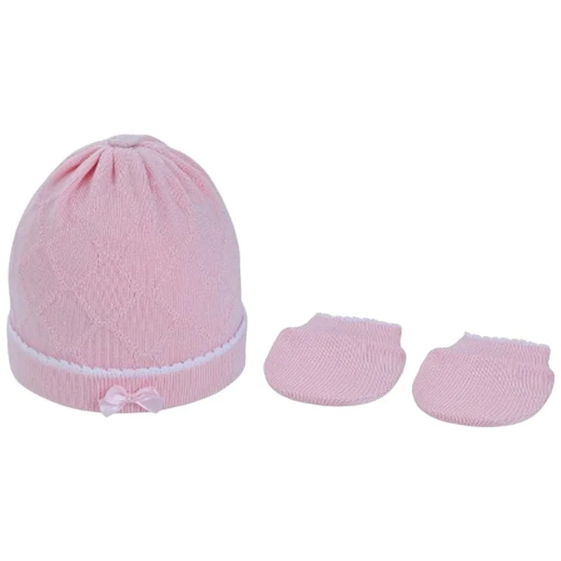 Kit Bebê RN Pimpolho 1 Touca 1 Par De Luvas Rosa 62123 (MP)