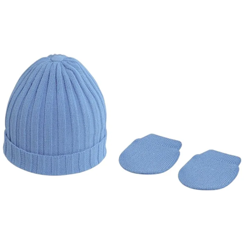 Kit Bebê RN Pimpolho 1 Touca 1 Par De Luvas Azul 62401 (MP)