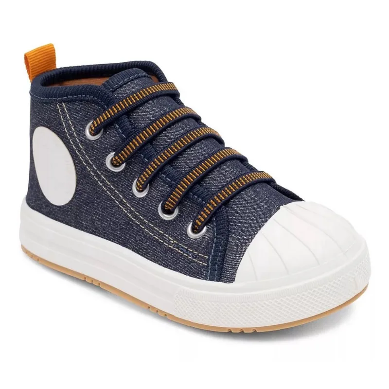 Tenis para Bebe Pimpolho Cano Alto Jeans Conforto e Maciez