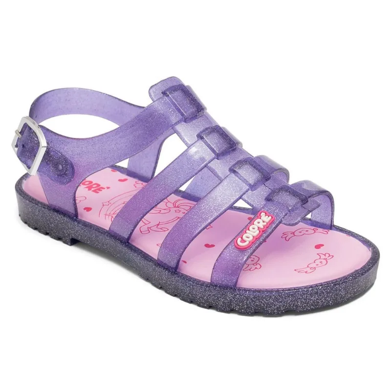 Sandalia Infantil Pimpolho Meninas Glitter Flexível Conforto