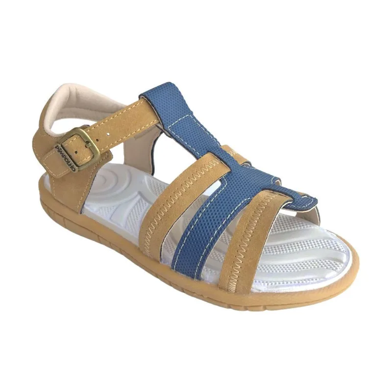 Sandália Menino Pimpolho Marrom Claro/Azul 0034456C