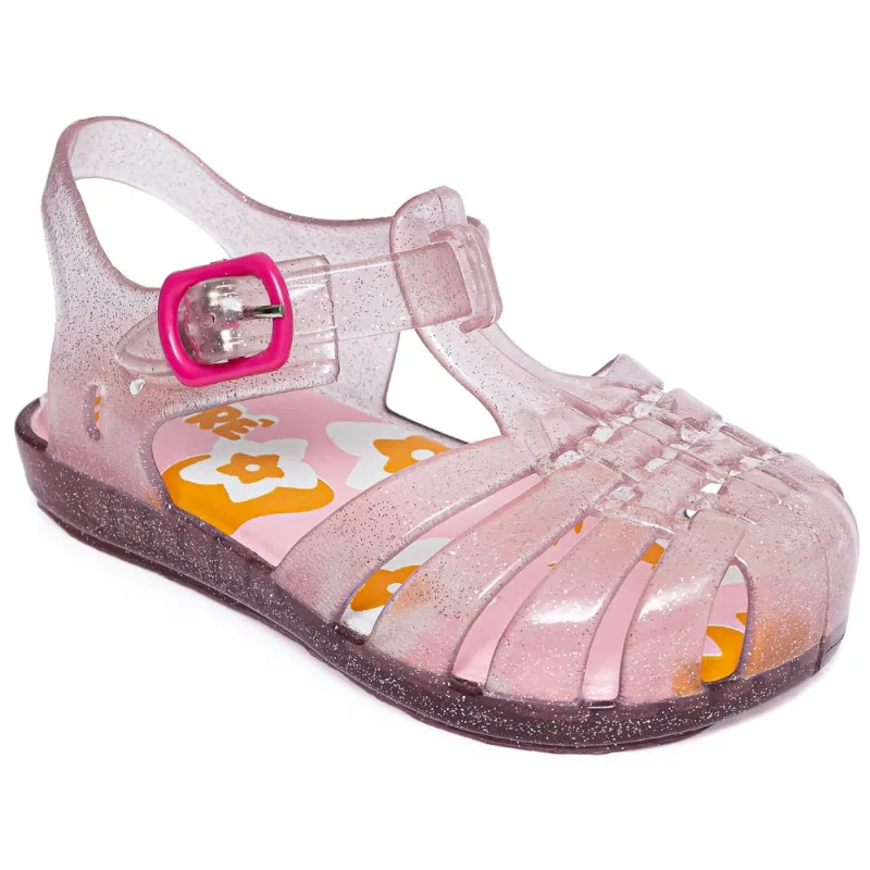 Sandália Menina Pimpolho Colorê pvc Rosa Glitter 0130363E