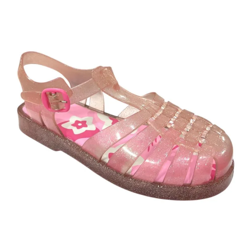 Sandália Menina Pimpolho Colorê pvc Rosê Glitter 0140258C